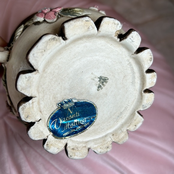 Exquisite Vintage Porcellana Capodimonte Mini Floral Pitcher by Visconti Mollica - Picture 8 of 10